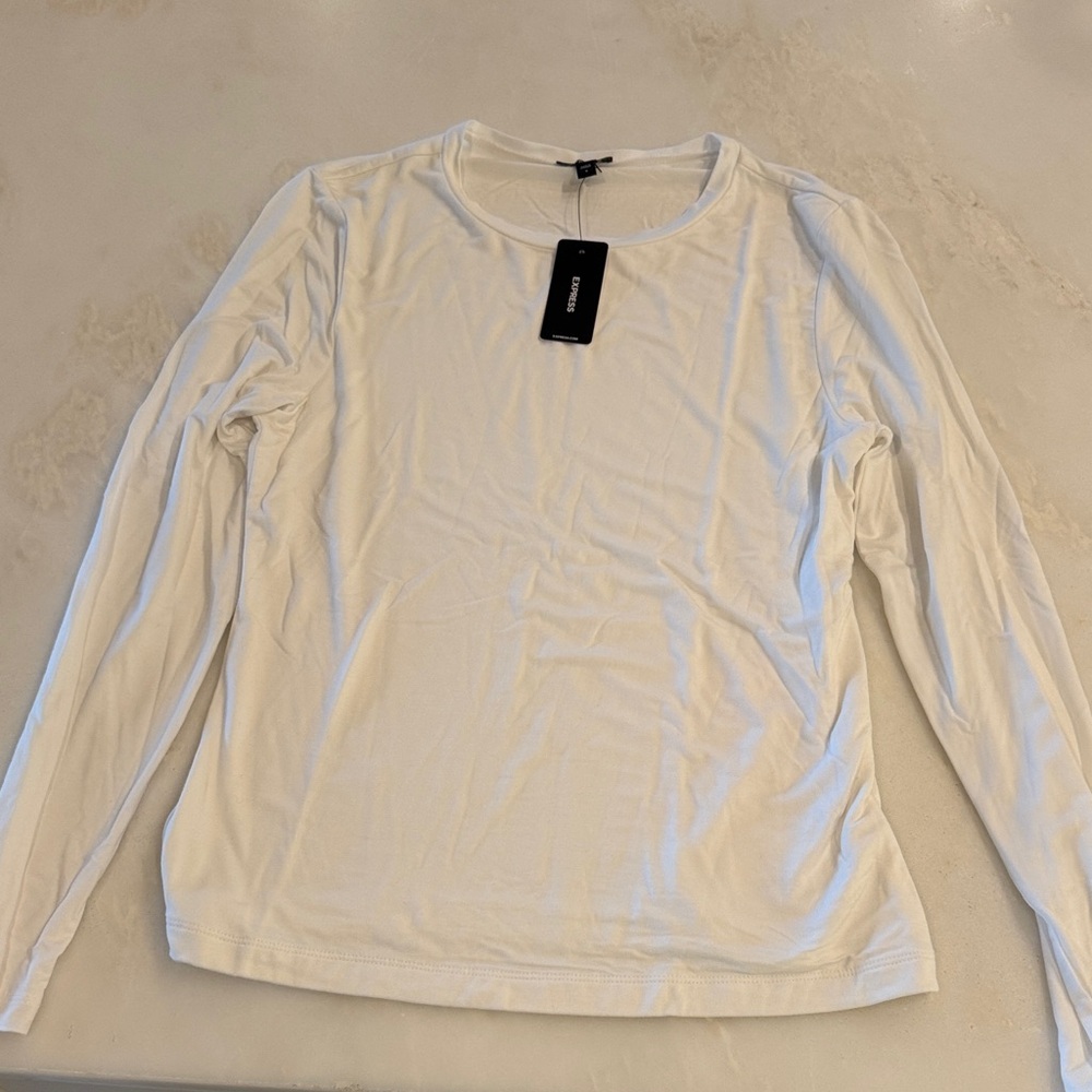 Express Classic White Long Sleeve Tee